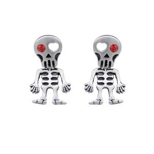 Love Struck Red Eye Skeleton Earrings Stainless steel NWT